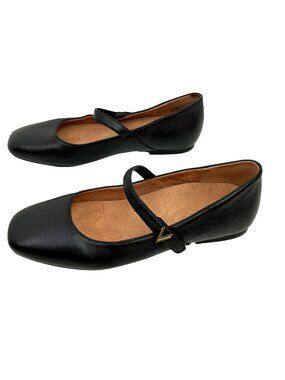 Vionic Alameda Mary Jane Square Toe Leather Flats Women’s 8.5 Black